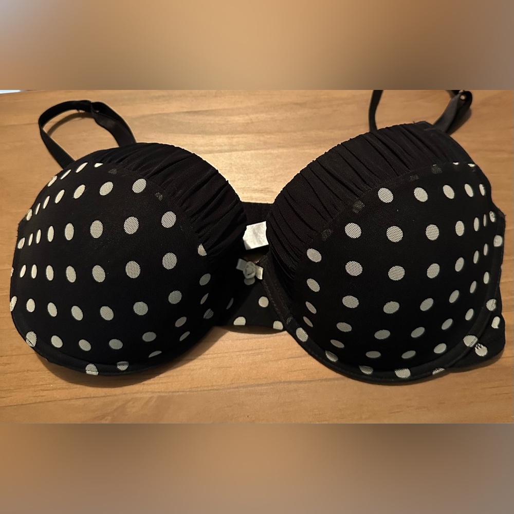 Polka Dot Black and White Bra